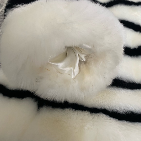 Faux Fur Black And White Striped Coat - size x-small - Picture 9 of 12
